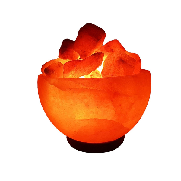 lampada sale himalayano di fuoco braciere