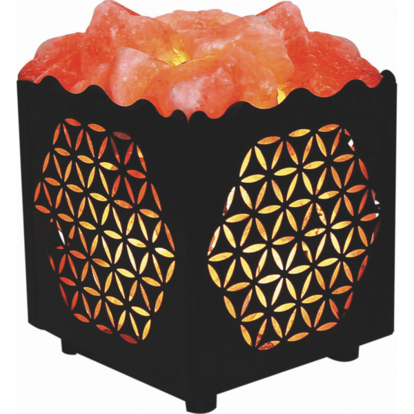 Lampada in Sale Rosa Braciere con Fiore della Vita