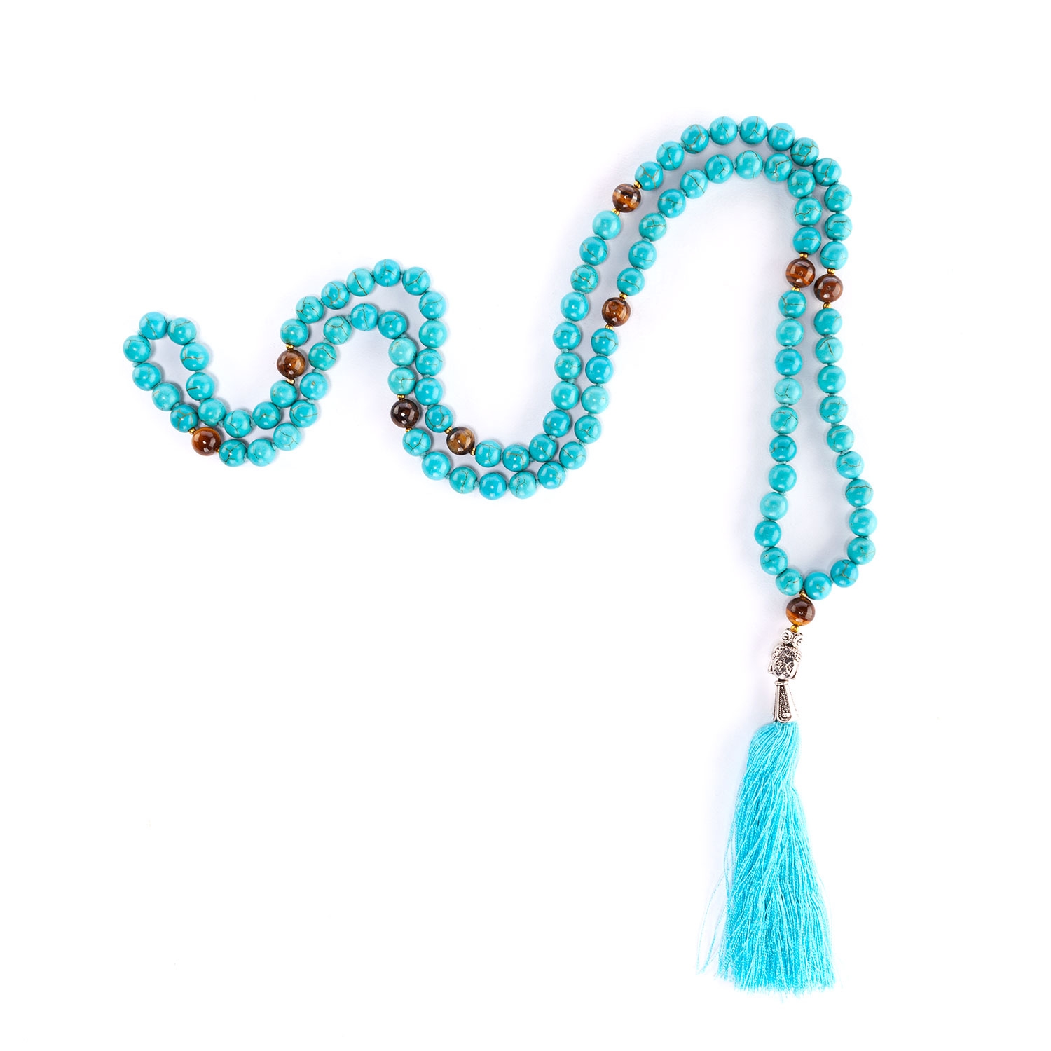 Collana Ciondolo Croce In Ematite Con Perle Preghiera, Occhio Di Collana Ciondolo Croce In Ematite Con Perle Preghiera, Occhio Di