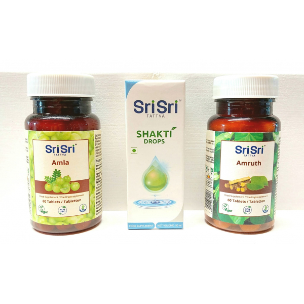 KIT AYURVEDICO (AMLA, AMRUTH, SHAKTI DROPS) - SISTEMA IMMUNITARIO