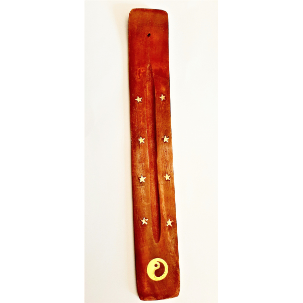 Porta incenso in legno Yin e Yang