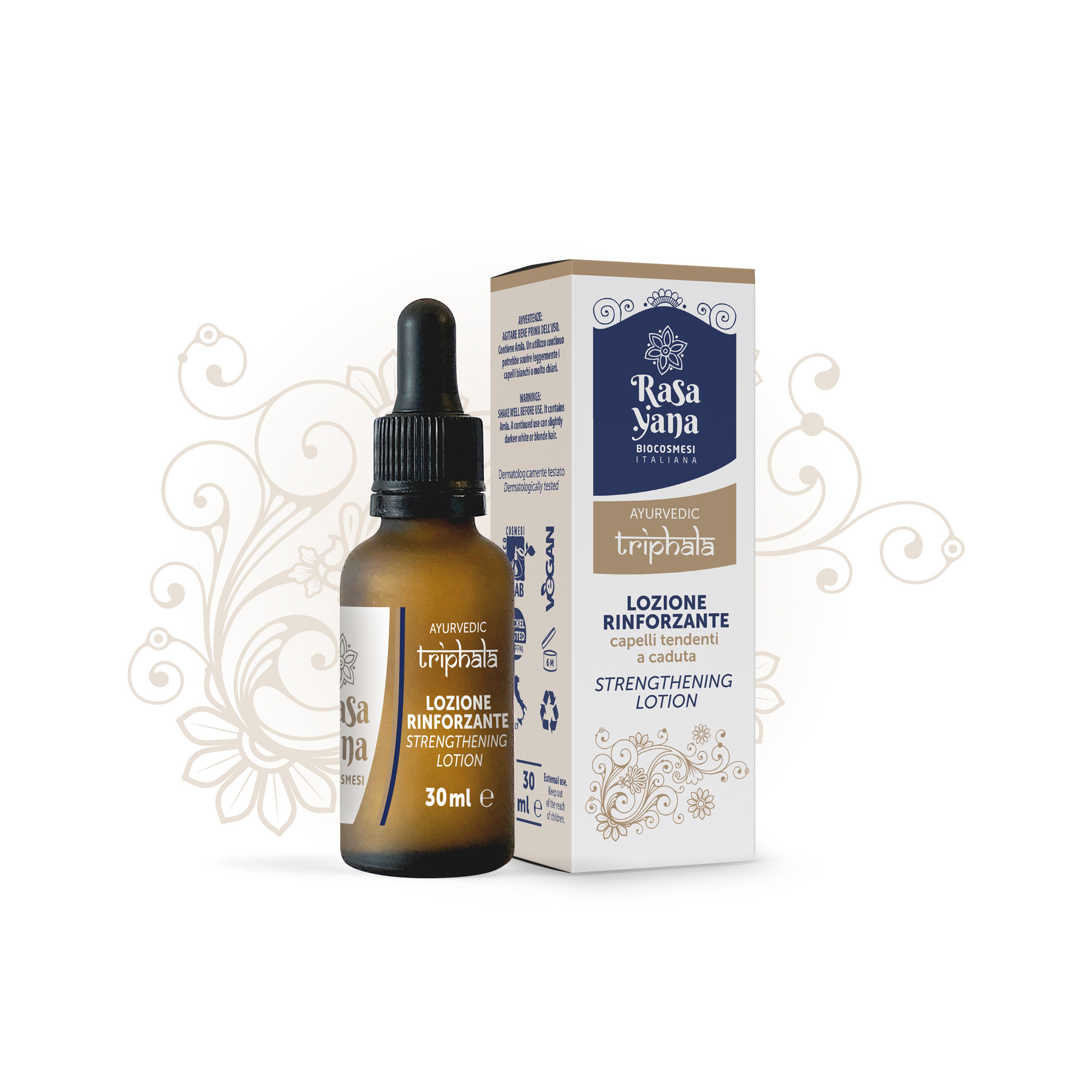 Lozione Rinforzante per capelli con Triphala - Rasayana - 30 ml