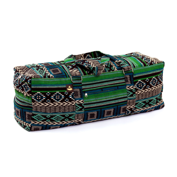 Borsa Porta Tappetino per kit yoga - Collezione ETHNO - modello nero-bianco-verde