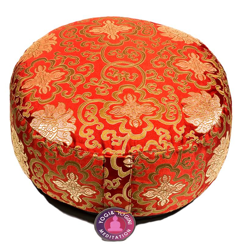 Cuscino Da Meditazione Ovale Maylow Fiore Della Vita | Yoga Balance Con Riempimento Biologico (Grano Saraceno O Farro)