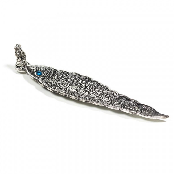 Porta incenso Ganesh foglia argento