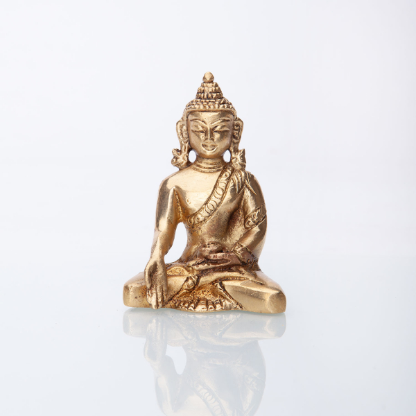 Statua di Buddha in ottone - Altezza 8 cm