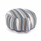 Cuscino da meditazione RONDO - Collezione ETHNO - tessuto ikat fantasia nero-bianco-blu