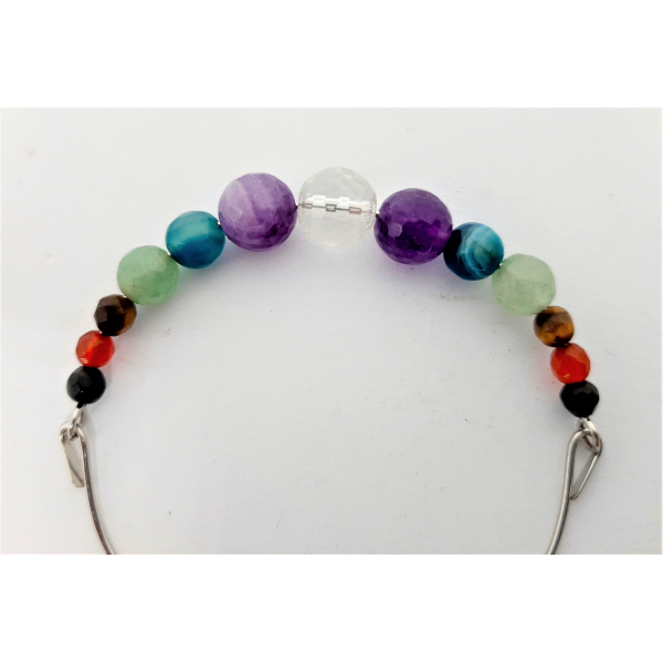 Bracciale Chakra 7 Colori – Delicato Braccialetto Spirituale In Pietra E Metallo, Regalo Benessere Per Donna