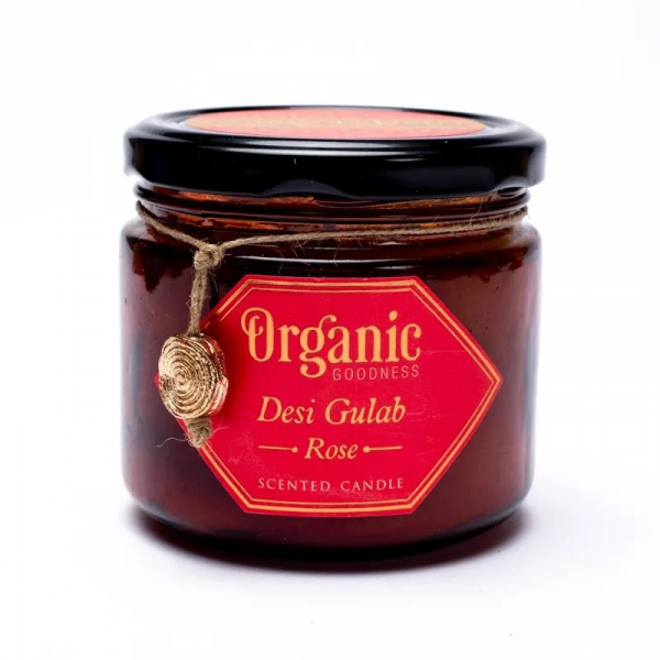 Organic Goodness Candela Cera di Soia profumata alla Rosa Desi Gulab