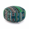 Cuscino da meditazione RONDO - Collezione ETHNO - trama jacquard fantasia nero-bianco-verde