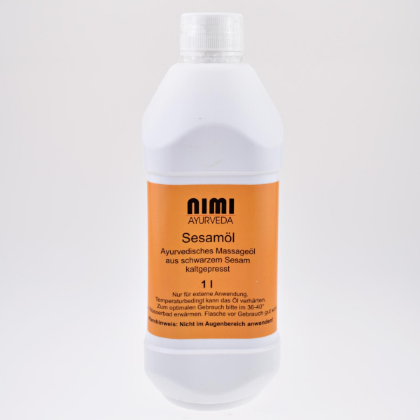 Olio di Sesamo Nero per Massaggi, 1 litro (Nimi Ayurveda)