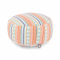 Cuscino da meditazione RONDO - Collezione ETHNO - jacquard fantasia albicocca e azzurro