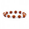 Braccialetto Mala elastico Rudraksha-Cristallo di rocca