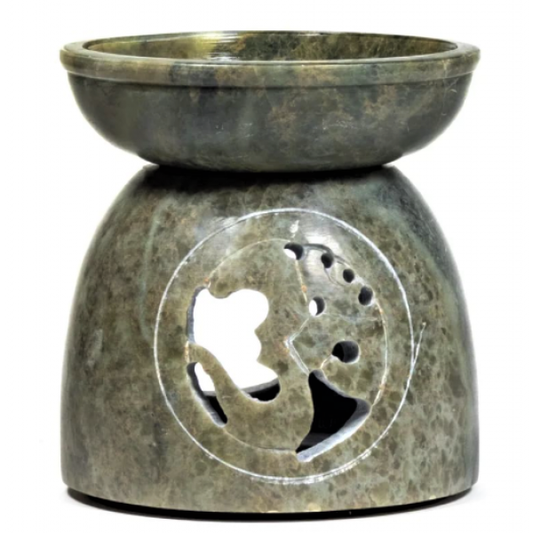 Brucia essenze OM pietra ollare lucidata - Diffusore a candela