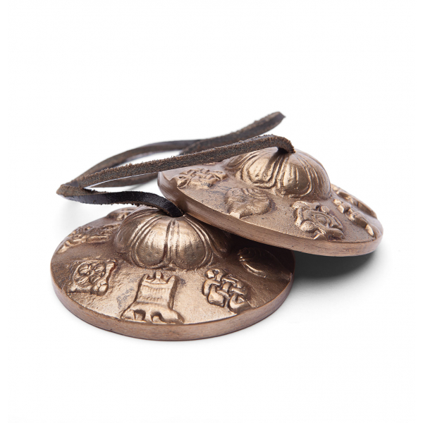 Cembali da Meditazione Tibetani con Ornamenti, 7,5 cm