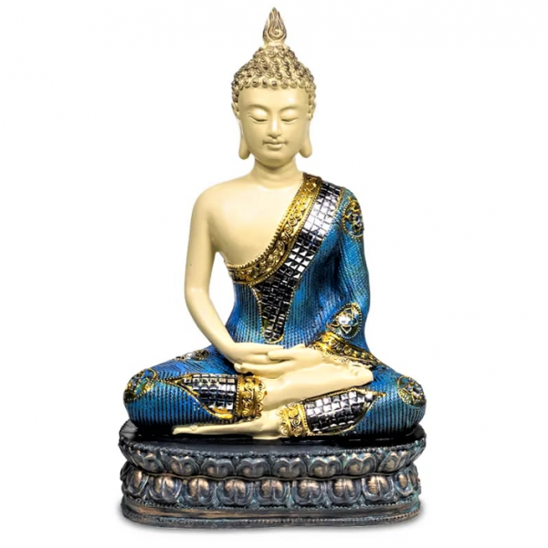 Statua Buddha della Meditazione Thailanda - con mosaico a specchio intarsiato