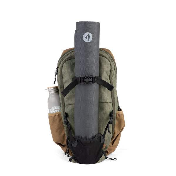 Zaino da yoga YOGI DAYPACK, verde-marrone - porta tappetino