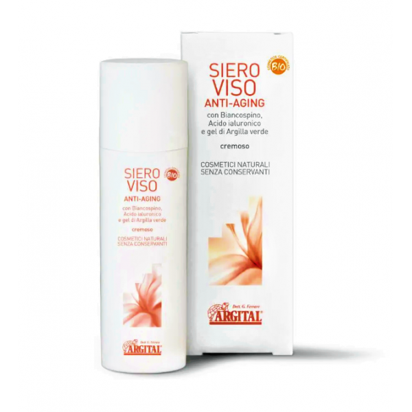 Siero Viso Anti-Aging - ARGITAL - con Acido ialuronico e dal gel di Argilla verde