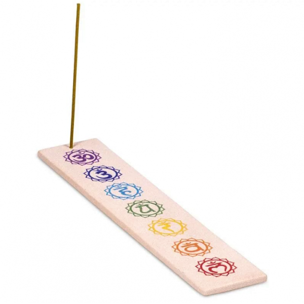 Porta Incenso in arenaria 7 Chakra - lungo