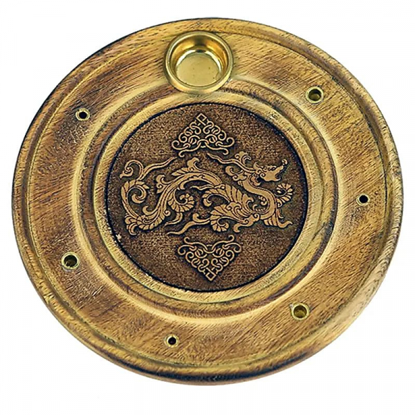 Porta incenso bastoncini e coni con Drago