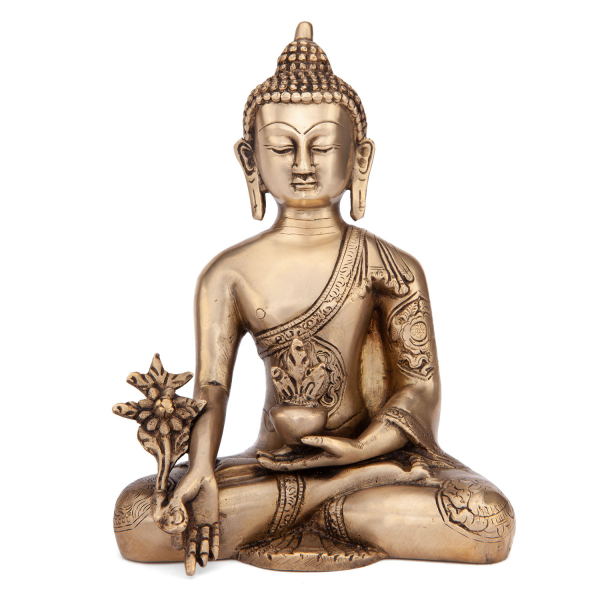 Statua di Buddha dorata, ca. 18 cm