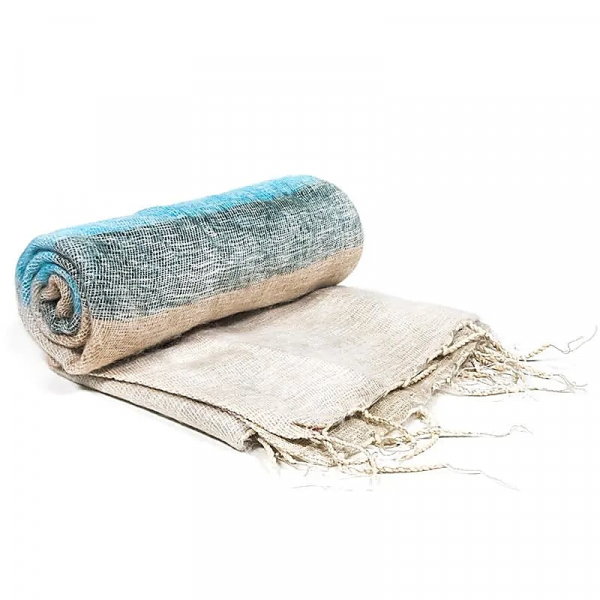 Scialle da Meditazione color panna a righe