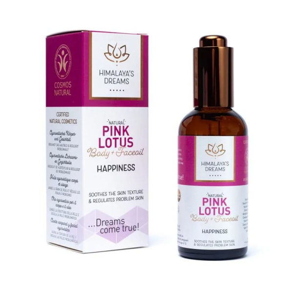 Olio Ayurvedico corpo + viso Loto Rosa / Felicità - Himalaya's Dreams - 100ml