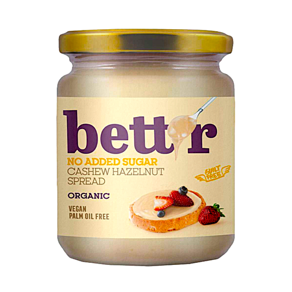 Crema spalmabile di anacardi e nocciole senza zuccheri aggiunti, Bett'r, 250g