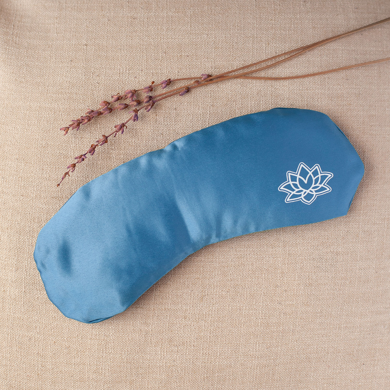 Cuscino Occhi Rilassante Con Semi Di Lino E Lavanda – 23x11 Cm – Tessuto 100% Cotone – Colore Blu – Caldo/freddo