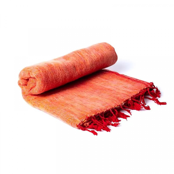 Coperta Morbida e Calda - Scialle da meditazione Arancione XL