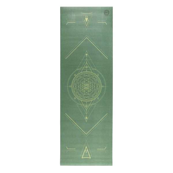 Tappetino yoga di design YANTRA Allineamento, collezione Leela - color Verde Foresta