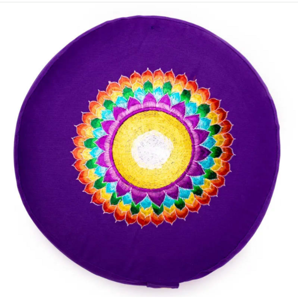 Cuscino da meditazione 7° Chakra  - ricamato