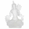 Statua di Tara Trasparente in vetro smaltato - 13cm con base luci led multicolore