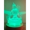 Statua di Tara Trasparente in vetro smaltato - 13cm con base luci led multicolore