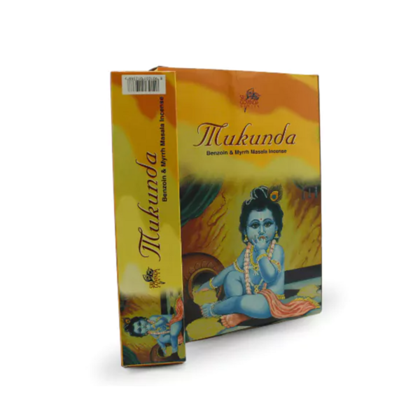 Incenso Sri Mukunda Benzoino Mirra Masala Govinda- 15 bastoncini