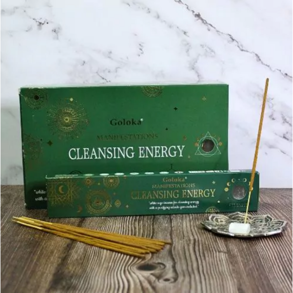 Incenso Goloka Manifestazioni PULIRE L'ENERGIA - Con Cristallo di SELENITE - 15g