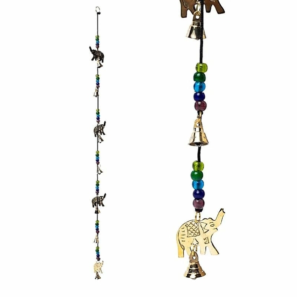 Cordone Decorativo con campanelli e cordino con 4 elefanti - Pendente