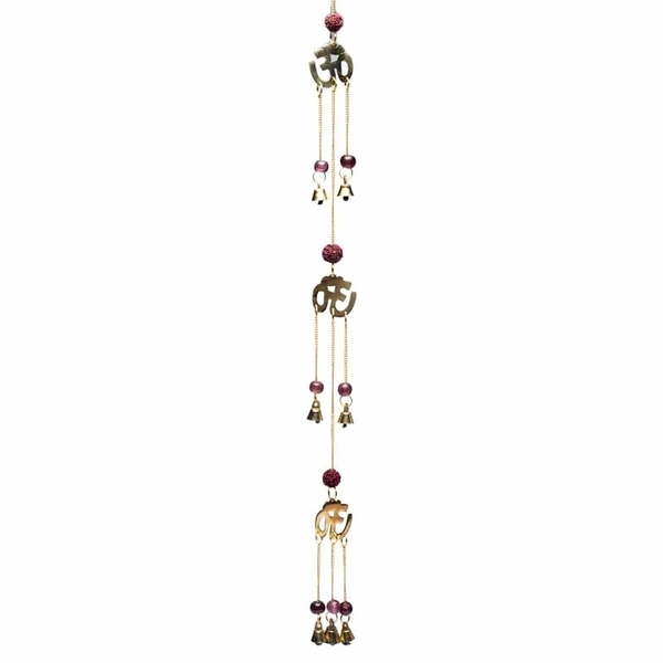 Cordone decorativo campane con simboli Rudraksha e Om - 181 gr - Pendente