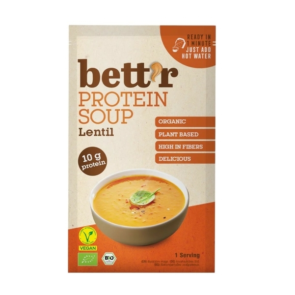 Zuppa proteica di lenticchie rosse - preparazione istantanea - 30gr Bett'r
