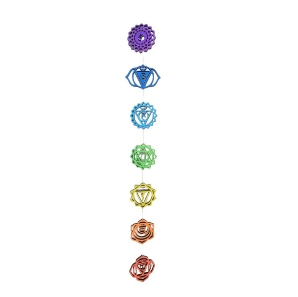 Cordone Decorativo in legno 7 Chakra - 120 cm - pendente
