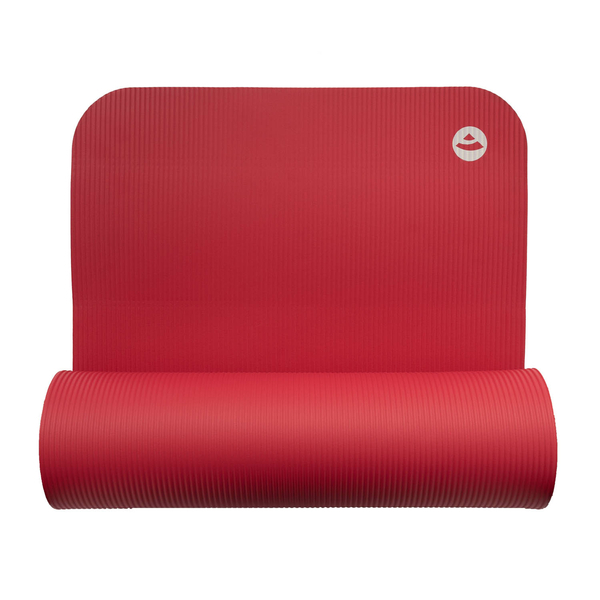 Tappetino spesso per esercizi fitness e pilates - rosso rubino (185 x 60 x 1,5 cm)