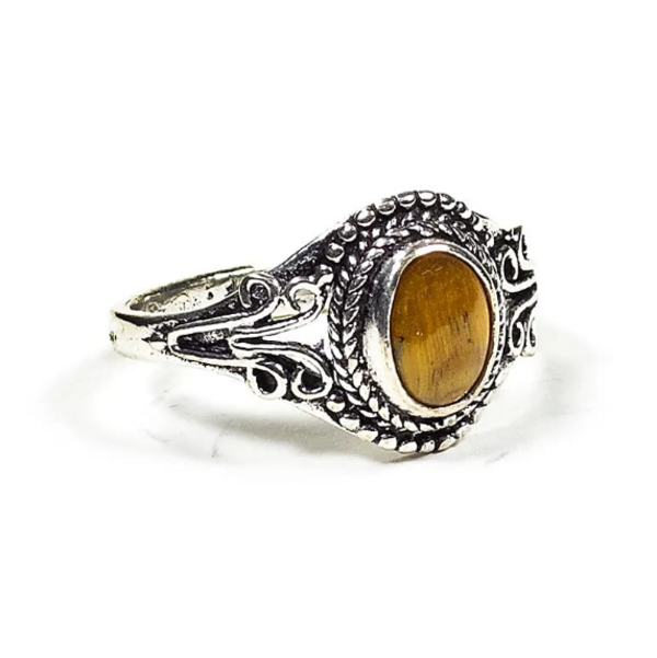 Anello con Occhio di tigre privo di nichel - India