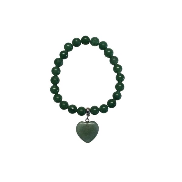 Bracciale con cuore - Avventurina Verde