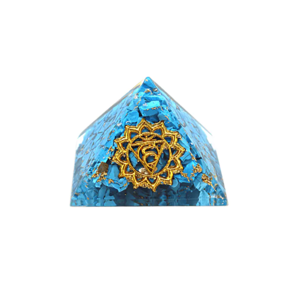 Piramide di orgonite Chakra della gola - Turchese 40 mm