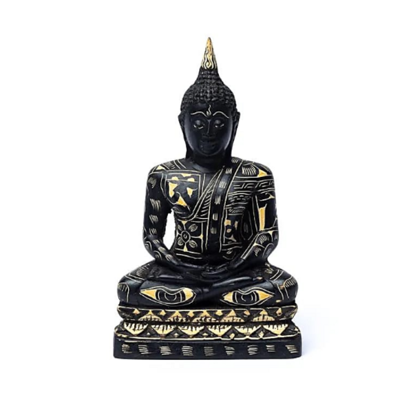 Statua Buddha da Meditazione nero - Nepal