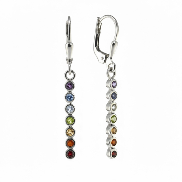 Orecchini in argento 925 con pietre 7 Chakra