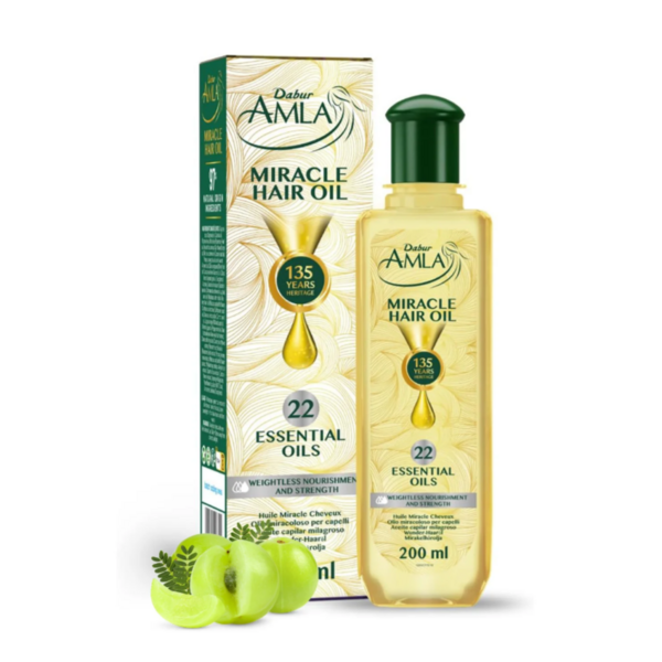 Olio per Capelli Amla Miracle Oil - 200 ml | Infuso con 22 oli essenziali Ayurvedici - Dabur