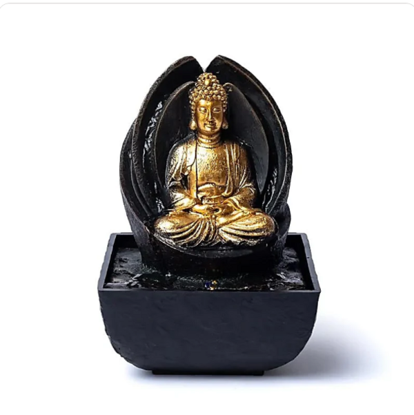 Fontana con Buddha in Meditazione