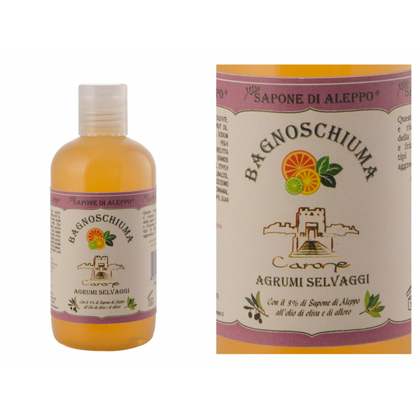 Sapone di Aleppo Agrumi Selvaggi Bagnoschiuma Carone Cosmetics – 250 ml