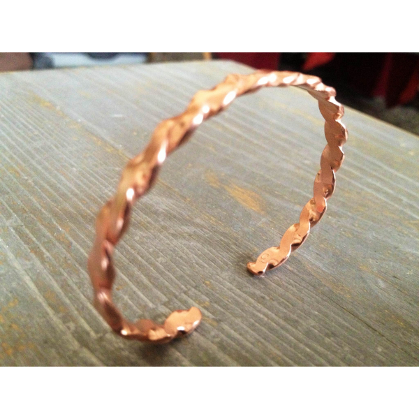 Bracciale In Rame Puro 100% Pesante Fatto A Mano - Foto 11